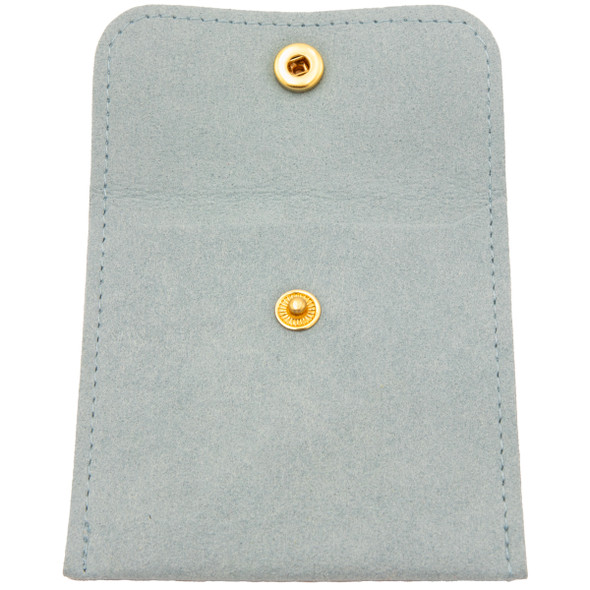 Jewelry Pouch with Snap Light Blue Color - 10 pieces per pack