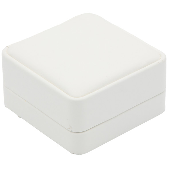 White Luxury Necklace and Earring Box – Soft Touch Jewelry Box for Necklaces,  Pendants and Larger Earrings - (RCE4-WH)