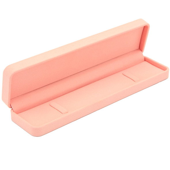 Blush Pink Luxury Necklace Box – Premium Microfiber Jewelry Box for Bracelets and Watches - (RCB5-PK)