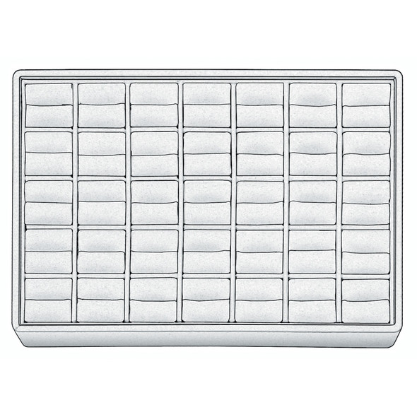 White Faux Leather Ring Display Tray – Holds 35 Rings | Stackable Jewelry Showcase Tray