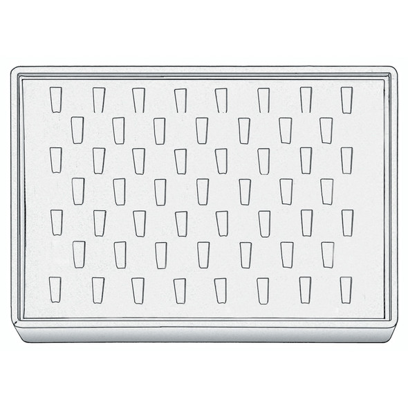 White Faux Leather Ring Display Tray – Holds 53 Rings | Stackable Jewelry Showcase Tray