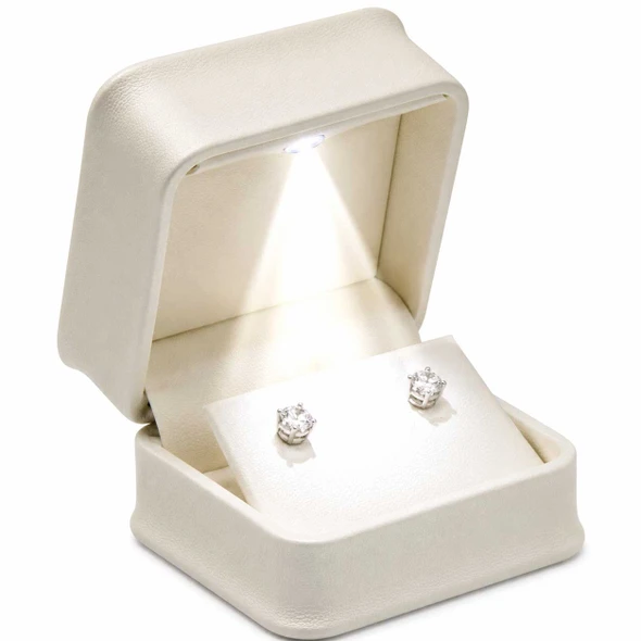 Luna Lux Pearl White LED Stud Earring Box