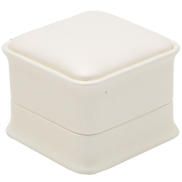 Luna Lux Pearl White LED Ring Box with Cushioned Insert