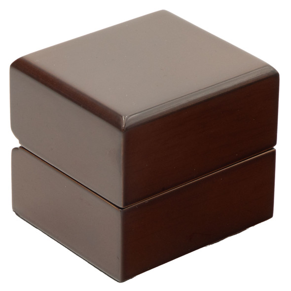 Glossy Kona Wood Ring Box with Beige Velvet Interior - WR3-64