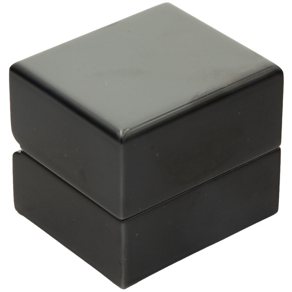 Glossy Blackwood Ring Box with Black Velvet Interior - WR3-BK