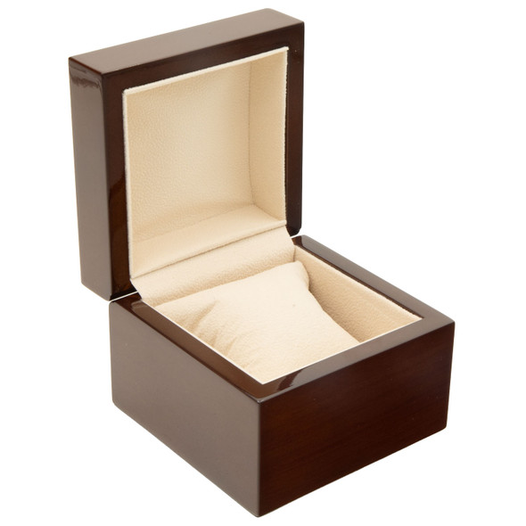 Glossy Kona Wood Watch Box with Beige Velvet Pillow - WW8-64