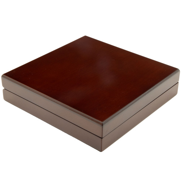 Glossy Kona Wood Necklace Box with Beige Velvet Interior - WN10-64