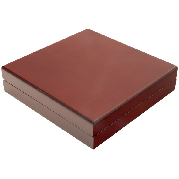 Glossy Rosewood Necklace Box with White Faux Leather Interior - WN10-RW