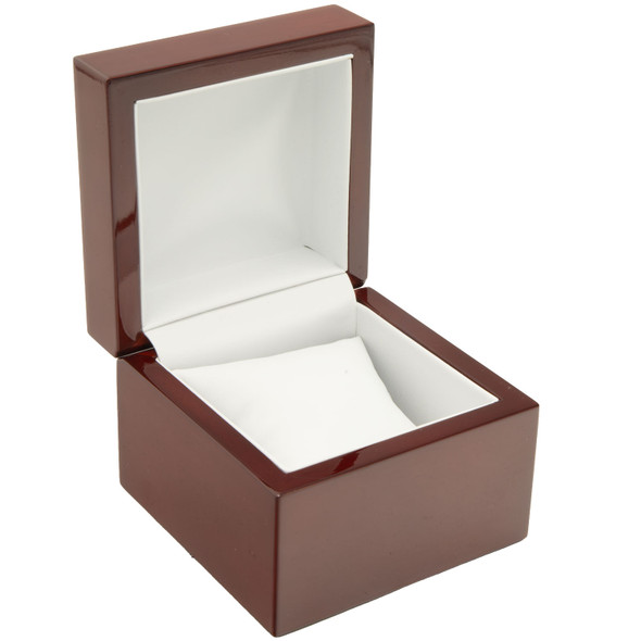 Glossy Rosewood Watch Box with White Faux Leather Pillow - WW8-RW