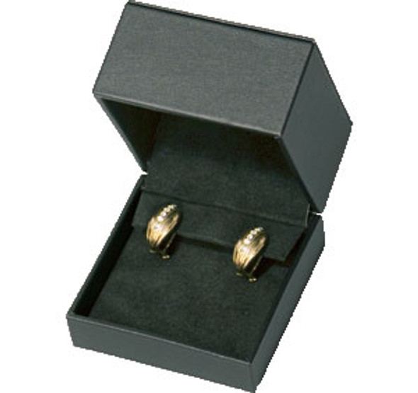 Black Faux Leather Earring Box