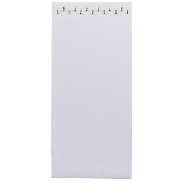 White Faux Leather 13-Hook Necklace Display with Easel