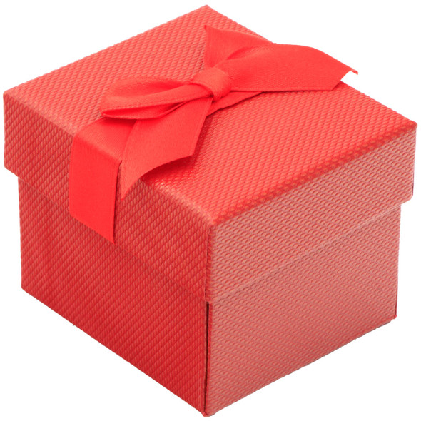 Red Ring Jewelry Box with Ribbon Packer – Elegant Single Ring Gift Box (JFR3-Color)