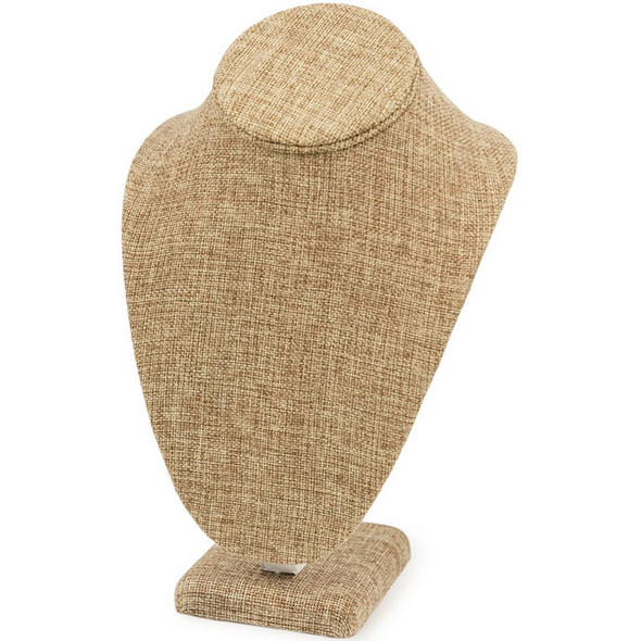 7 1/2" Burlap Necklace Bust Jewelry Display