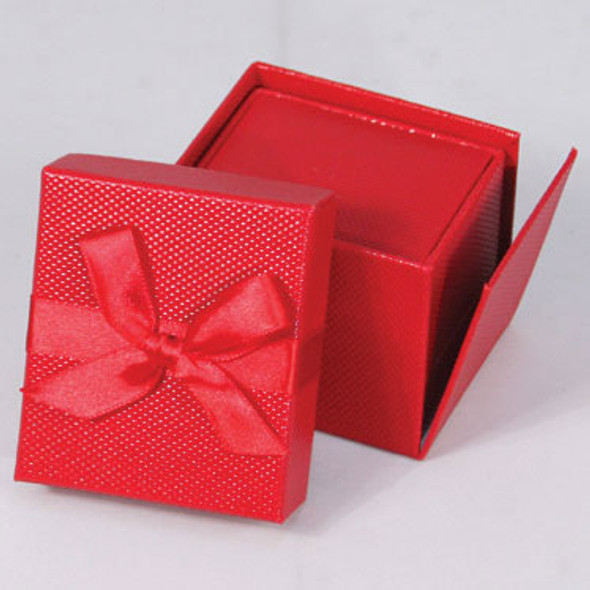 Premium Ribbon Double Ring Box, Choose from various Colors. 2.88" x 1.63" x 2"H (JFR5-Color)