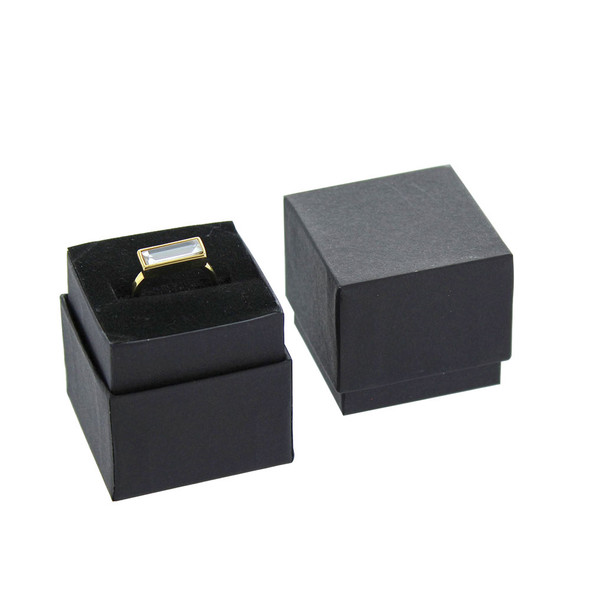 Ring Box, 1 3/4" x 1 3/4" x 1 5/8"H, Matte Black,Price for 100 Pieces.