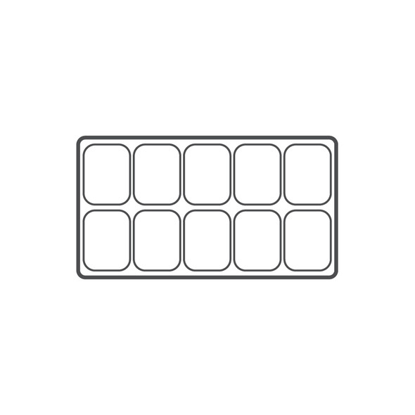 10-compartment Durable plastic tray Insert, 14 1/8"x 7 5/8"x 1"H,(Choose from various Color)