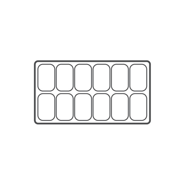 12-compartment Durable plastic tray Insert, 14 1/8"x 7 5/8"x 1 3/8"H,(Choose from various Color)