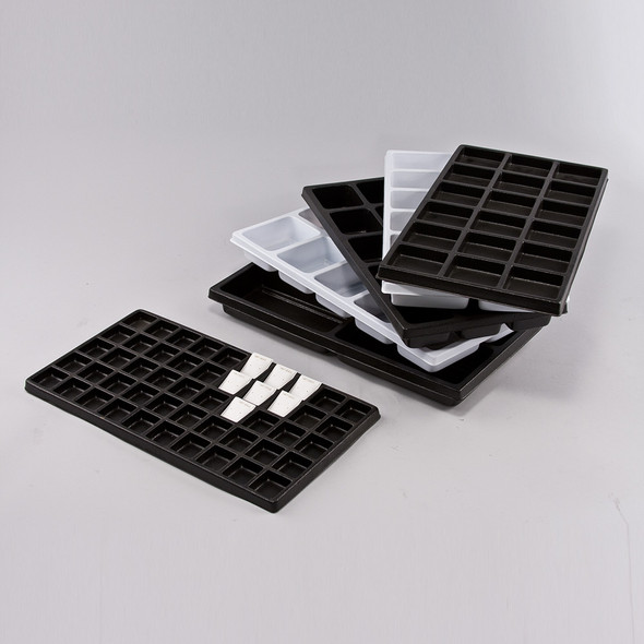 12-compartment Durable plastic tray Insert, 14 1/8"x 7 5/8"x 1 3/8"H,(Choose from various Color)