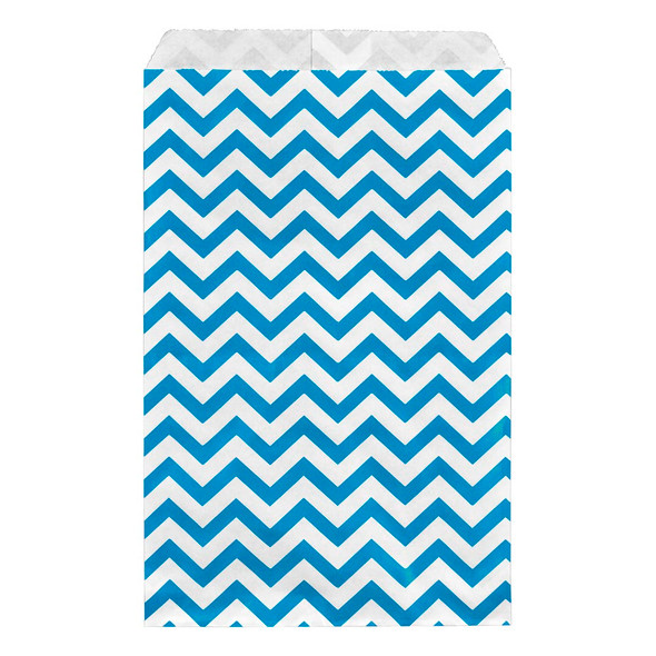 Paper gift bag , Chevron, Blue,(Choose from various sizes),Price for 100 Pieces.