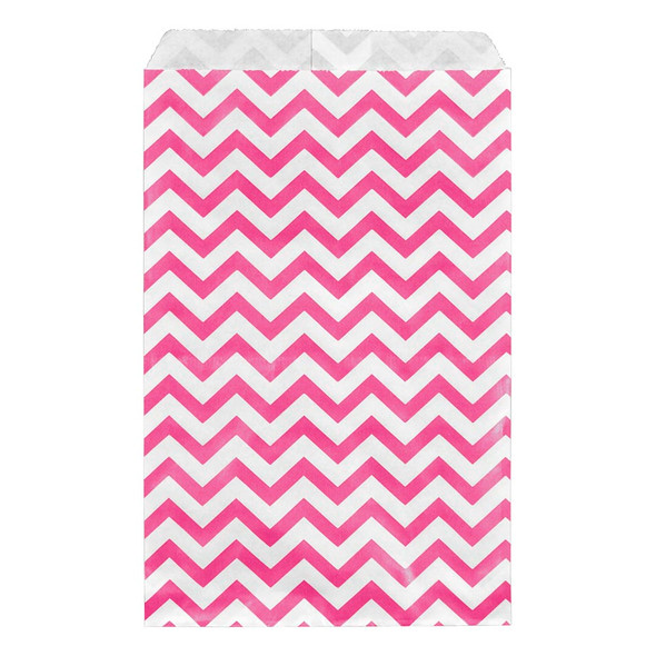 Paper gift bag , Chevron, Pink,(Choose from various sizes),Price for 100 Pieces.