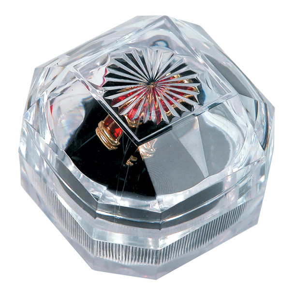 Crystal clear ring box, 1 3/4" x 1 3/4" x 1 3/4"H ,Diamond cut