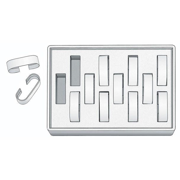 Steel Grey and Black Faux Leather Watch Display Tray with 12 Removable Bendable Collars