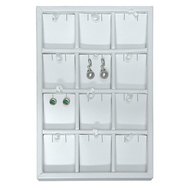 Versatile Showcase Trays ,White Leather, Choose outside and inside styles