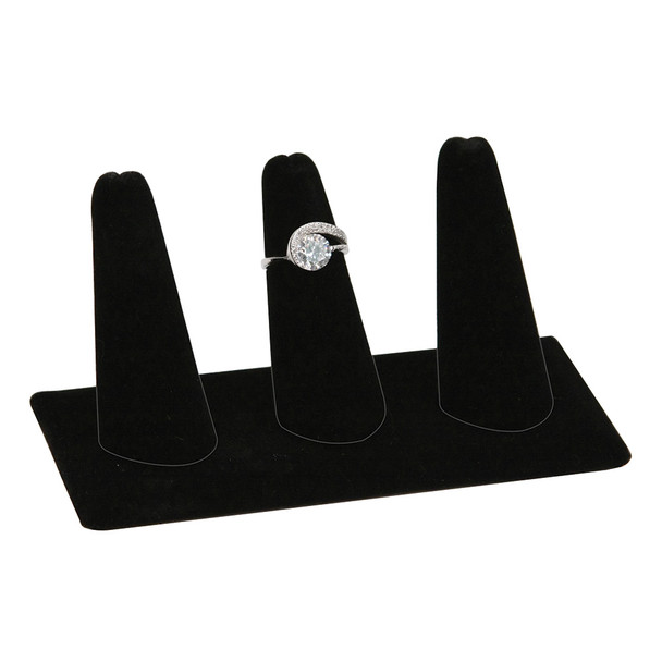 3 Finger Ring Display, 4 7/8" x 2 1/4" x 2"H(Choose from various Color)