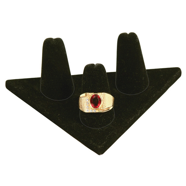 3 Finger Ring Display, 5" x 3 1/4" x 1 5/8"H(Choose from various Color),