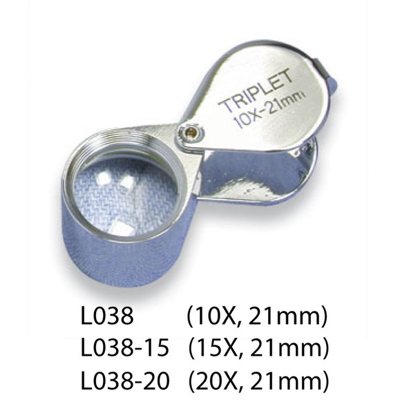 Jewelers Loupe Triplet Glass Lens, 21 mm, Silver - Eds Box & Supply Co.