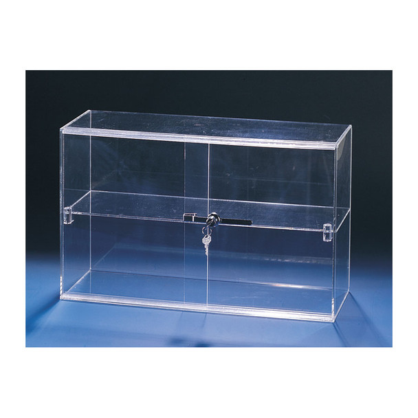 Acrylic Sliding Door Showcase,With Key Lock,  21 1/4" x 7 1/2" x 13 1/4"H