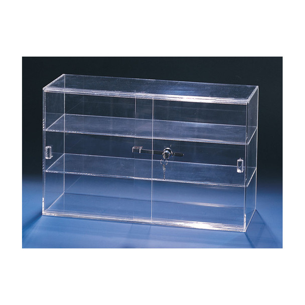 Acrylic Sliding Door Showcase,With Key Lock,  21 1/4" x 7 1/2" x 13 1/4"H.