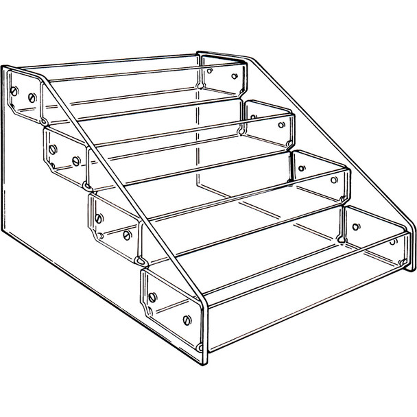 Acrylic Multi-Tier 4 Bin Organizer, 16" x 15 5/8" x 9 1/2"H