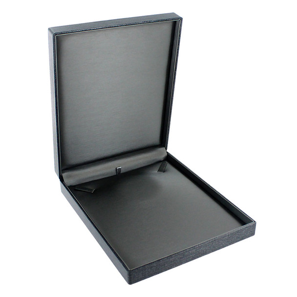 Premium Ribbon Necklace box-grey 6 5/8" x 8 1/4" x 1 3/8"