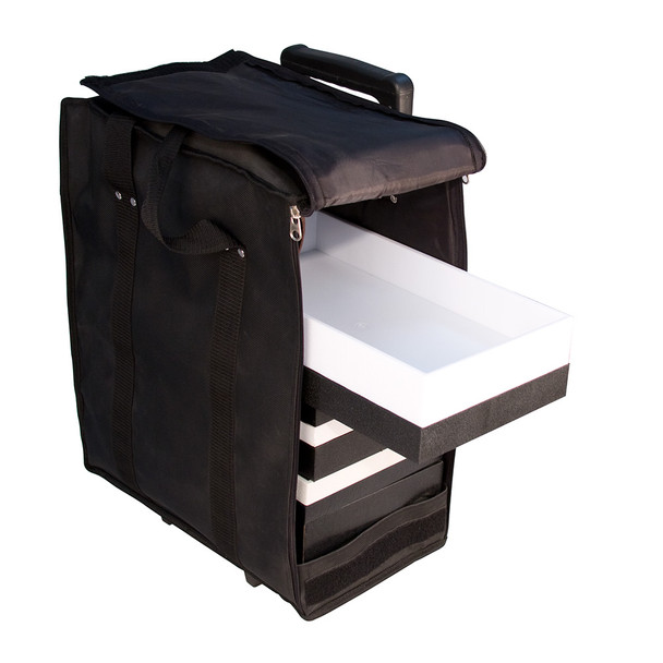 Soft PVC carrying case w/handle - Black, 16" x 9" x 19"H