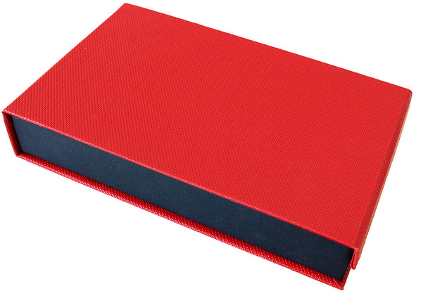 Necklace Box with Magnetic Flap Red Pebbled Finish  4.6" x 7.5" x 1.4"H (PJ7V-R41)