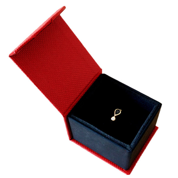 Ring Box with Magnetic Flap Red Pebbled Finish 2.15" x 2.37" x 1.75"H (PJ3R-R41)