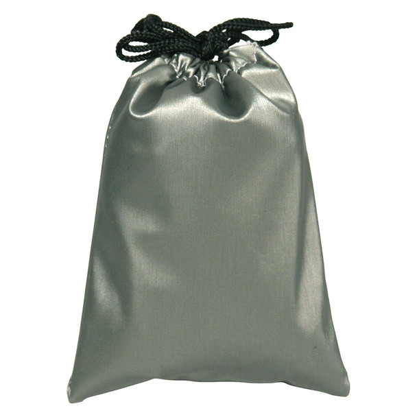 Steel Grey Leatherette Drawstring Pouch, Price for Dozen