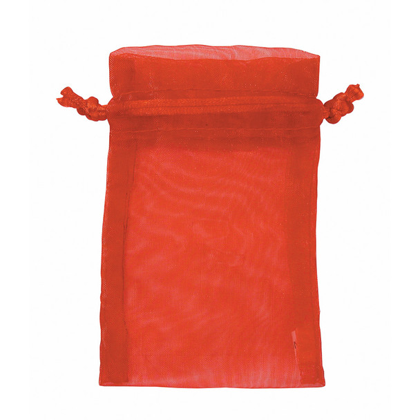 Red Organza Drawstring Pouches, Priced per Dozen, Buy More and Save