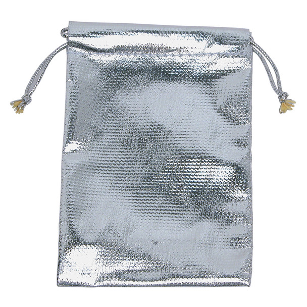 Metalic Silver Drawstring Pouches, Price for Dozen