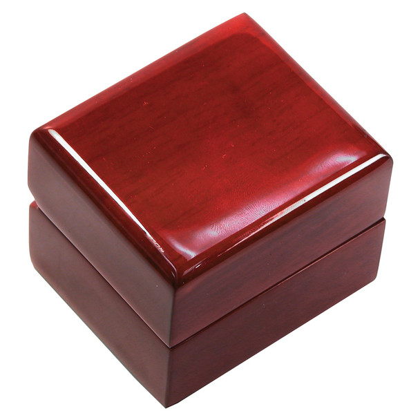 Veneer Premium   Rosewood Earring Box w/ Faux Leather Interior, 2 1/4” x 2” x 1 3/4”  (WE3-RWBK)