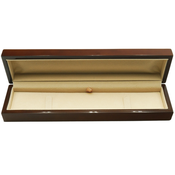 Glossy Kona Bracelet Box w/ Tan Faux Suede, 9 3/8” x 2 1/4” x 1 5/8"H  (RWB5-64)
