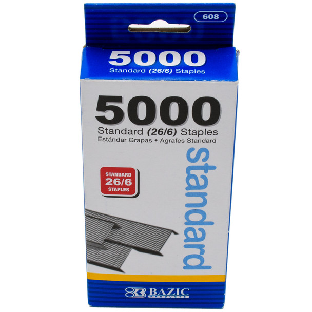 Standard (26/6) Staples 5,000 Count (EB-608)