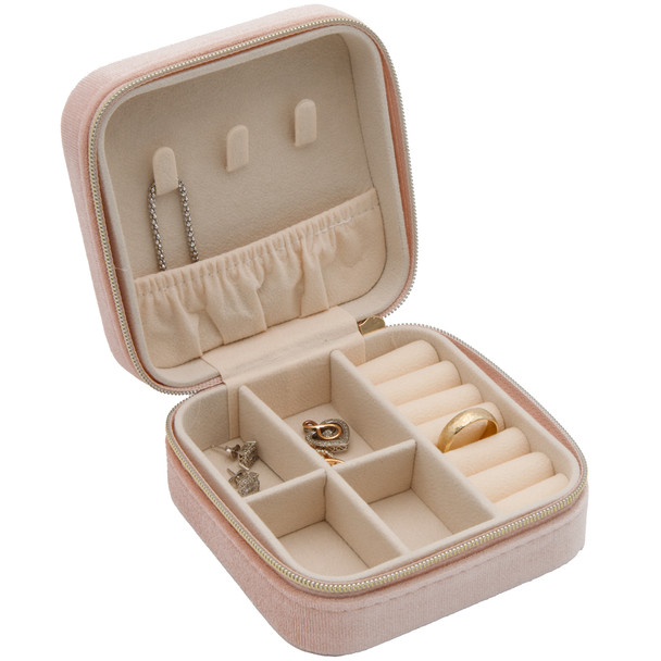 Travel Size Compact Velvet Jewelry Organizer Case (K-EB-Velvet)
