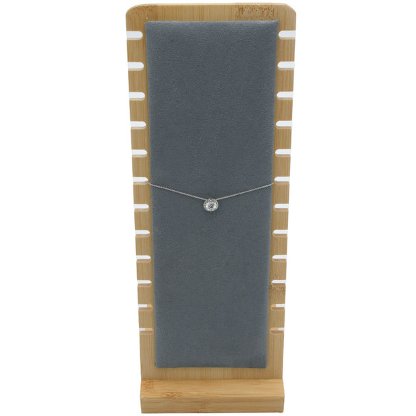 Two Piece Wooden Necklace Display with Grey Center Pad, (ED1N-GR)