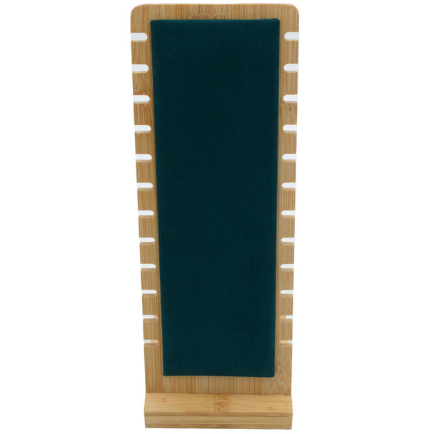 Two Piece Wooden Necklace Display with Green Center Pad, (ED1N-GN)