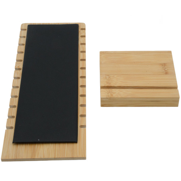 Two Piece Wooden Necklace Display with Black Center Pad, (ED1N-BK)