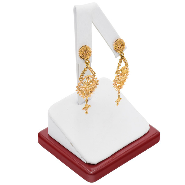 Earring Display for Hoops or Dangle Earrings in White Leatherette with Rosewood Base (F35-22-RW)