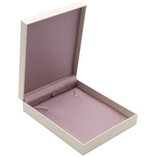 Necklace Box with Paradiso and Lilac Pink Satin Finish 5.87" x 7.37" x 1.62"H