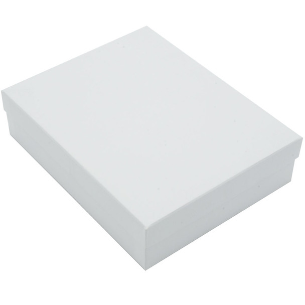 Necklace Box with Mesh Grey and Black Leatherette 5.87" x 7.37" x 1.62"H